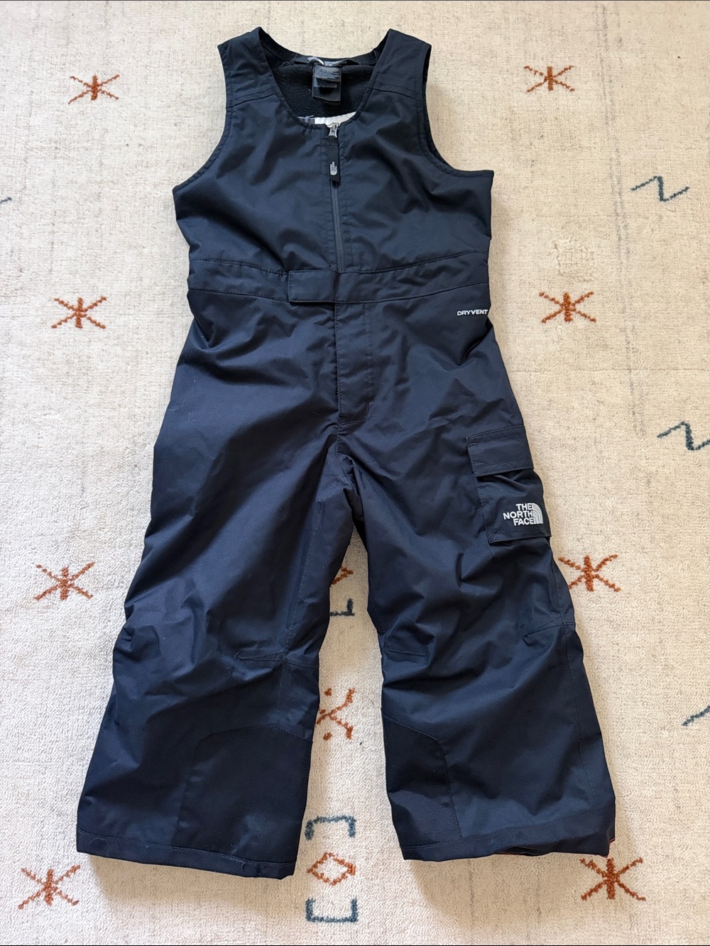 The North Face black toddler bibs, size 3T